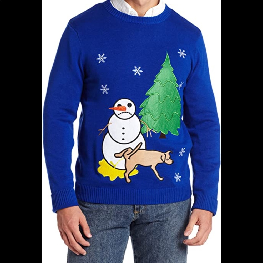 Alex Stevens Ugly Christmas Novelty Sweater Dog Snowman 1309